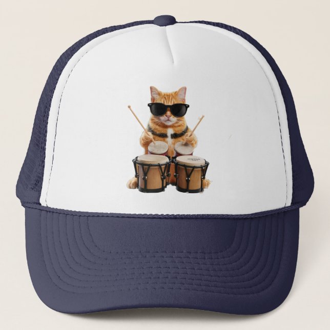 Cute Tabby Bongos Baseball Hat (Front)