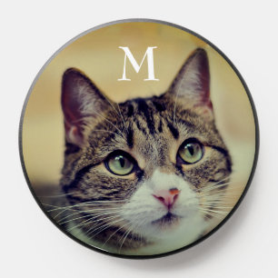 Cute Tabby Cat and Monogram PopSocket