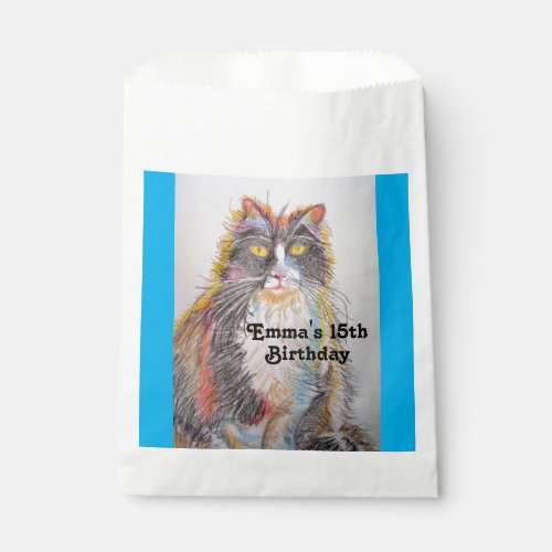 Cute Tabby Cat Art pet Animal Party Favor Bags