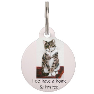 Cute Tabby Cat Art Pet ID Tag