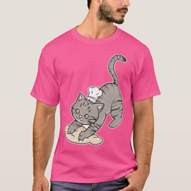 Cute Tabby Cat  Baker - Making Biscuits T-Shirt (Front)