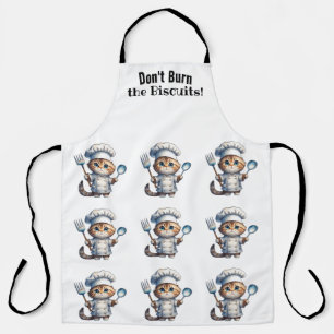 Cute Tabby Cat Chef All-Over Print Apron