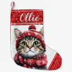 Cute Tabby Cat Christmas Pet Stocking
