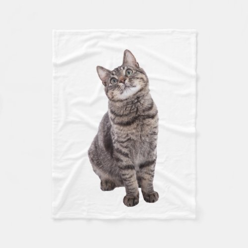 Cute Tabby Cat Fleece Blanket