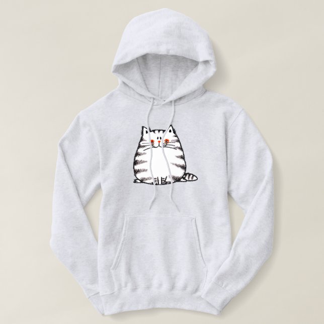 Cute Tabby Cat – Kawaii kitty for cat lovers Hoodie (Design Front)