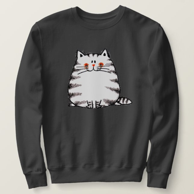 Cute Tabby Cat – Kawaii kitty for cat lovers Sweatshirt (Design Front)