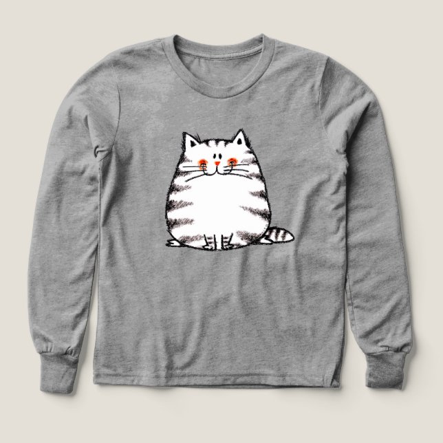 Cute Tabby Cat – Kawaii kitty for cat lovers Tri-Blend Shirts (Design Front)