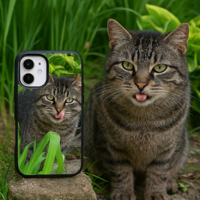 Cute Tabby Cat Kiss iPhone Case (AI generated mockup by sgolis)
