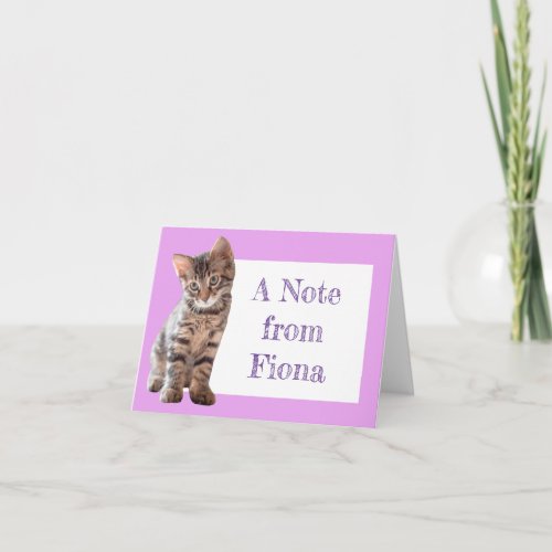 Cute Tabby Cat Kitten Personalized Note Card