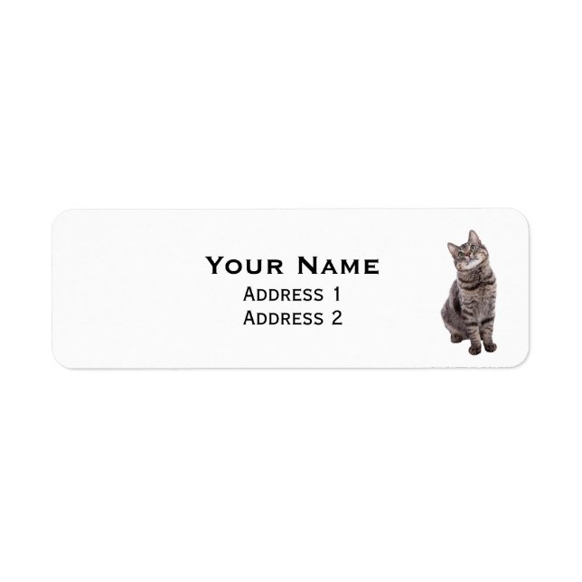 Cute Tabby Cat Label (Front)
