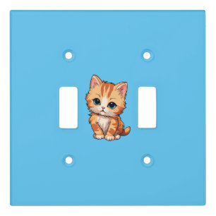 Cute Tabby Cat Light Switch Cover