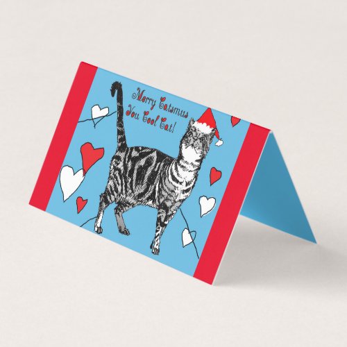 Cute Tabby Cat Merry Catsmus Christmas Card set