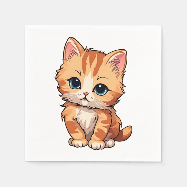 Cute Tabby Cat Napkins (Front)