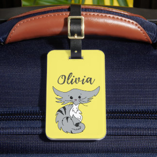 Cute Tabby Cat Personalized Luggage Tag