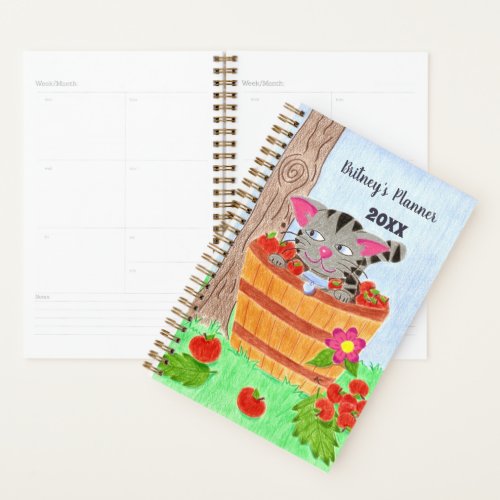 Cute Tabby cat personalized planner