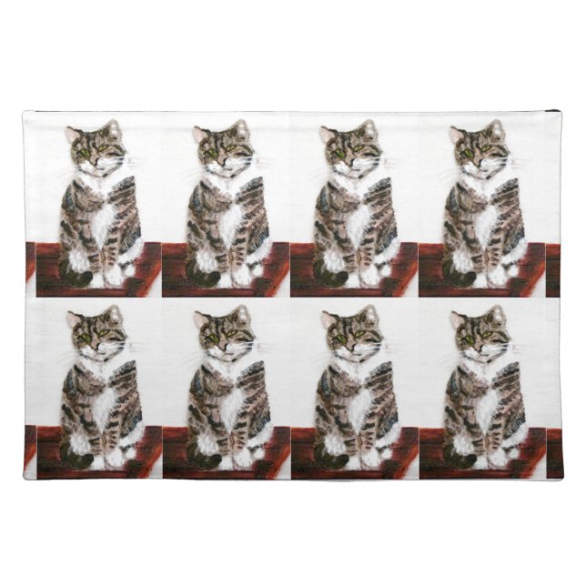 Cute Tabby Cat Placemat (Front)