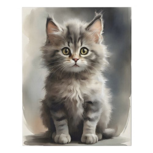 Cute Tabby Cat Portrait Nursery Faux Canvas Print