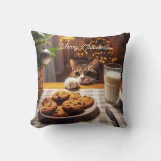 Cute Tabby Cat Reaching for Cookies Christmas