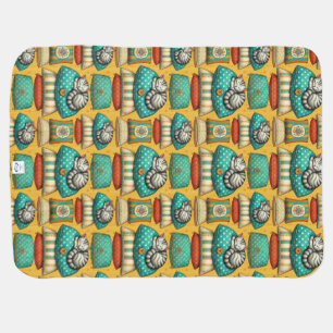 Cute Tabby Cat Resting Baby Blanket
