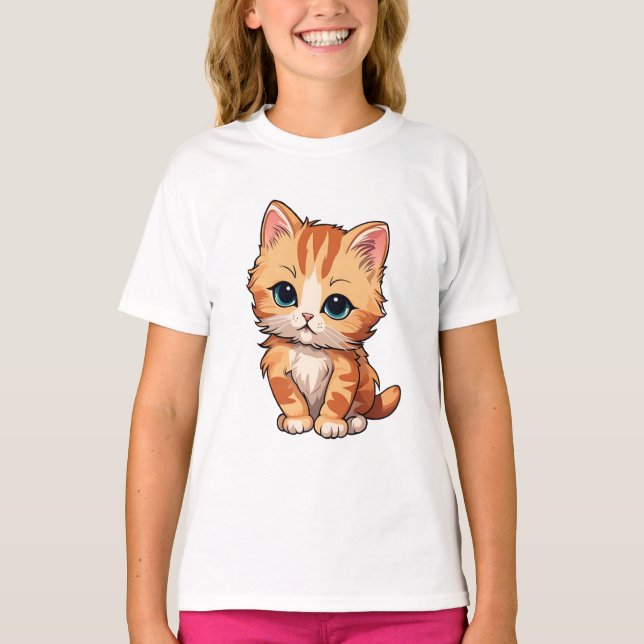 Cute Tabby Cat T-Shirt (Front)