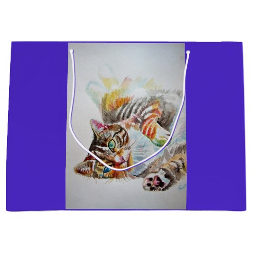 Cute Tabby Cat Watercolour cats Gift Bag