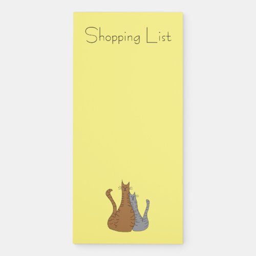 Cute Tabby Cats Shopping List Magnetic Notepad