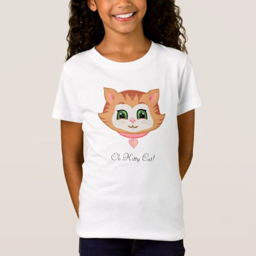 Cute tabby kitten and calligraphy T_Shirt