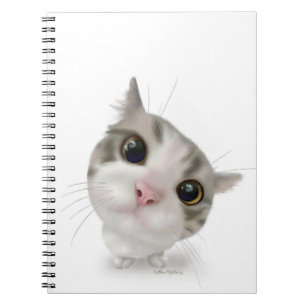 Cute Tabby Kitten Cartoon Notebook