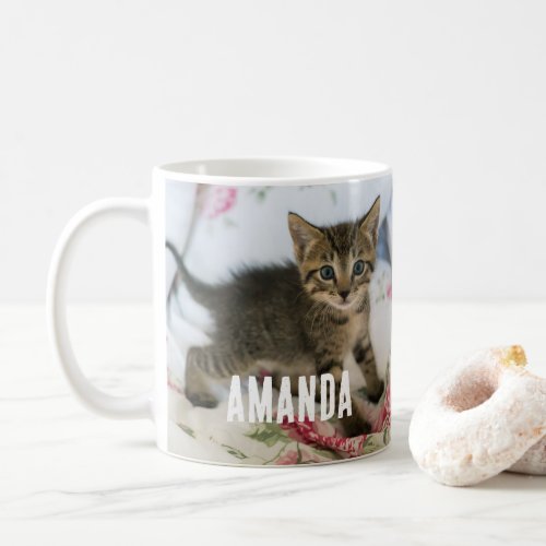 Cute Tabby Kitten Looking Surprised Coffee Mug