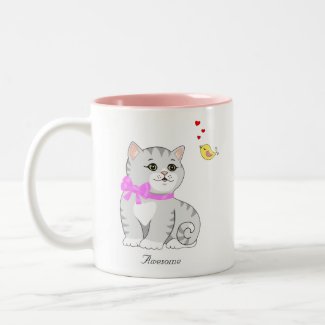 Cute Tabby Kitty Cat on White
