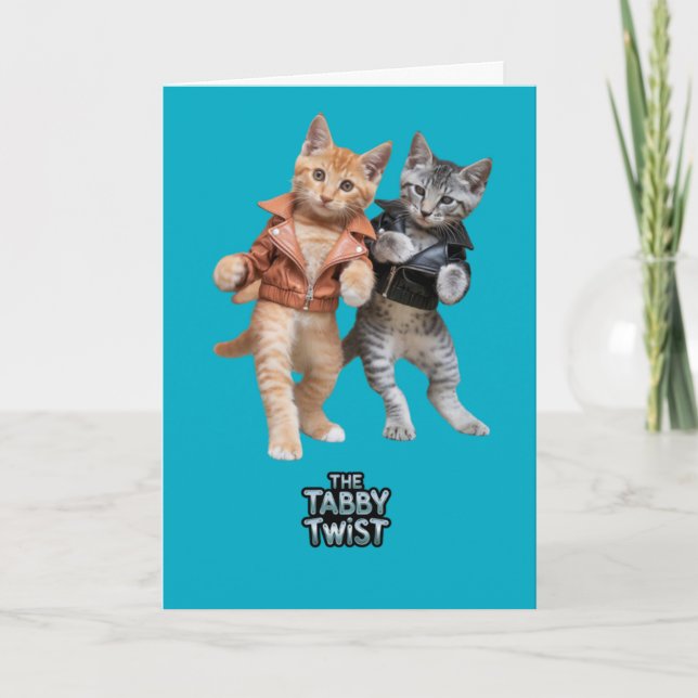 Cute Tabby Twist Card (Front)
