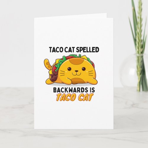 Cute taco cat funny taco cat taco and cat lovers card