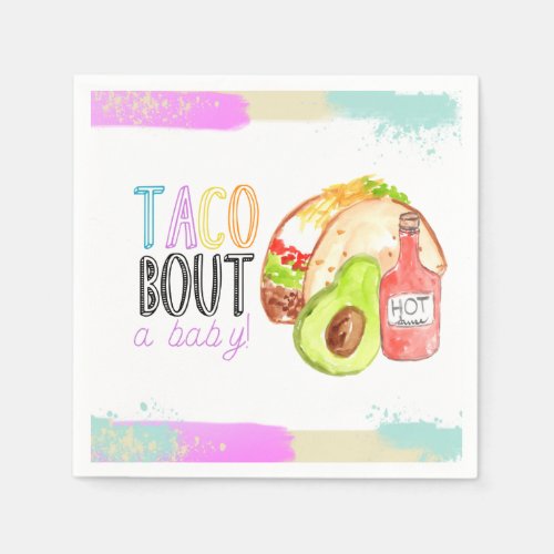 Cute taco Fiesta babyshower party napkin