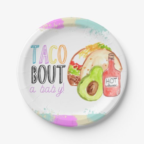 Cute taco Fiesta theme babyshower paper plate