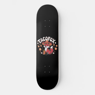 Cute taco fox cartoon design for taco lovers skateboard