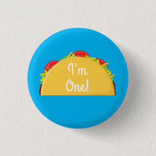 Cute Taco Kids 1st Birthday Party Mexican Food Button
