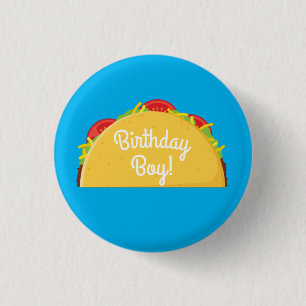 Cute Taco Kids 1st Birthday Party Mexican Food Button