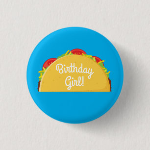 Cute Taco Kids 1st Birthday Party Mexican Food Button