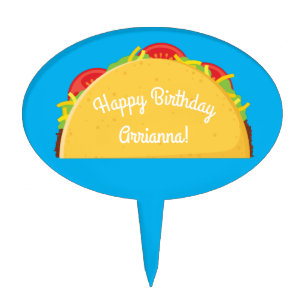 Cute Taco Kids 1st Birthday Party Mexican Food Cake Topper