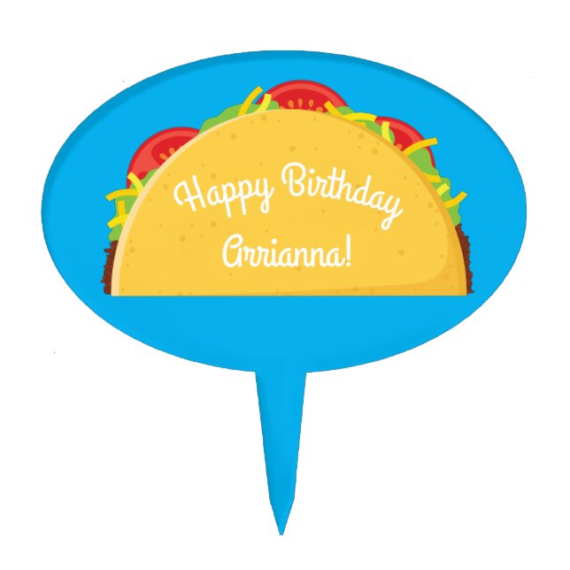 Cute Taco Kids 1st Birthday Party Mexican Food Cake Topper (Front)