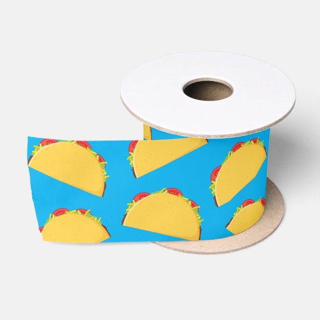 Cute Taco Kids 1st Birthday Party Mexican Food Satin Ribbon (Spool)
