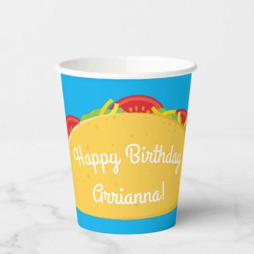 Cute Taco Kids 1st Birthday Party Mexican Paper Cups
