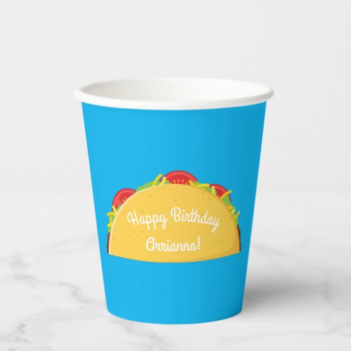 Cute Taco Kids 1st Birthday Party Mexican Paper Cups