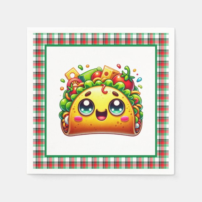 Cute taco lovers party napkins (Front)