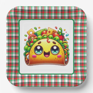 Cute taco lovers party paper plates