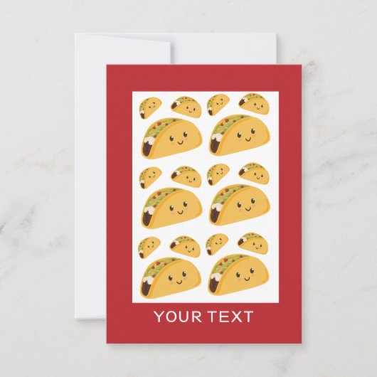 Cute Taco Pattern Name Note Card (Front)