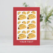 Cute Taco Pattern Name Note Card (Standing Front)