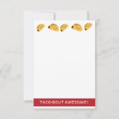 Cute Taco Pattern Name Note Card (Back)