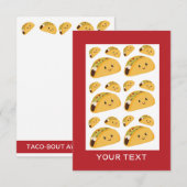Cute Taco Pattern Name Note Card (Front/Back)