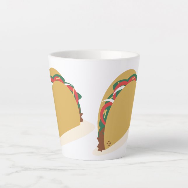 Cute Taco Tuesday Design Latte Mug (Front)